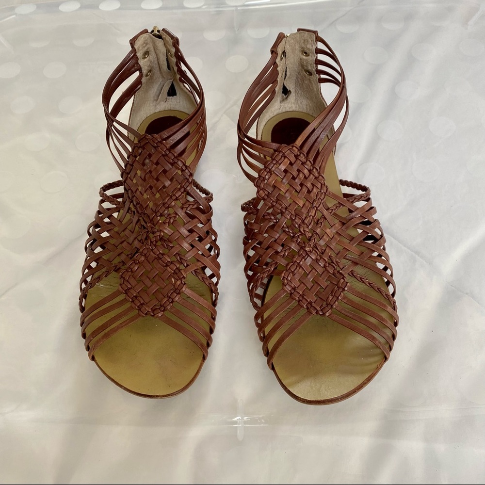 Masiero Brown Woven Gladiator Style Sandals Size 7